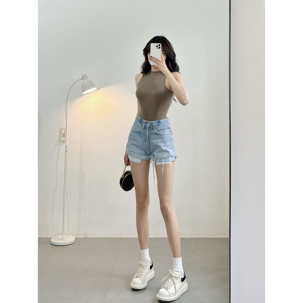 Áo bodysuit hai dây nữ ôm body I HHVINTAGE