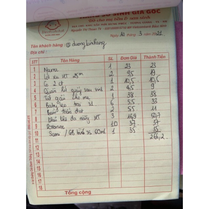 combo sơ sinh 10/3/2021 (số 1)