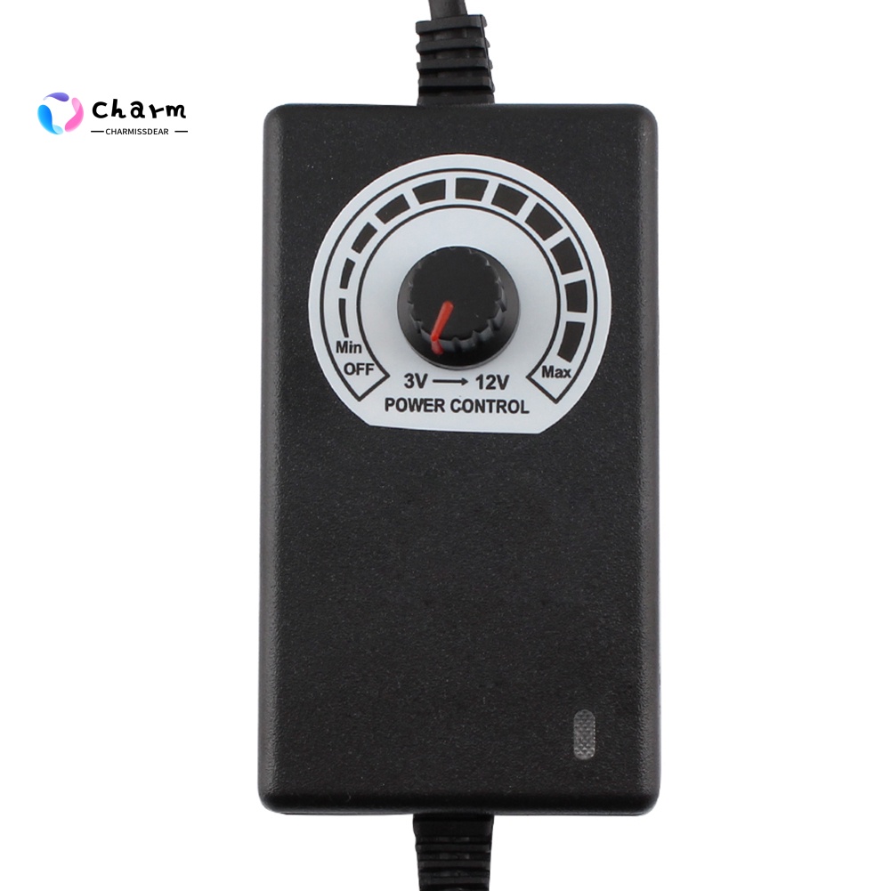 CQP Stock 3V-12V 2A 24W Adjustable Power Supply Adapter Motor Voltage Regulator US/EU Plug