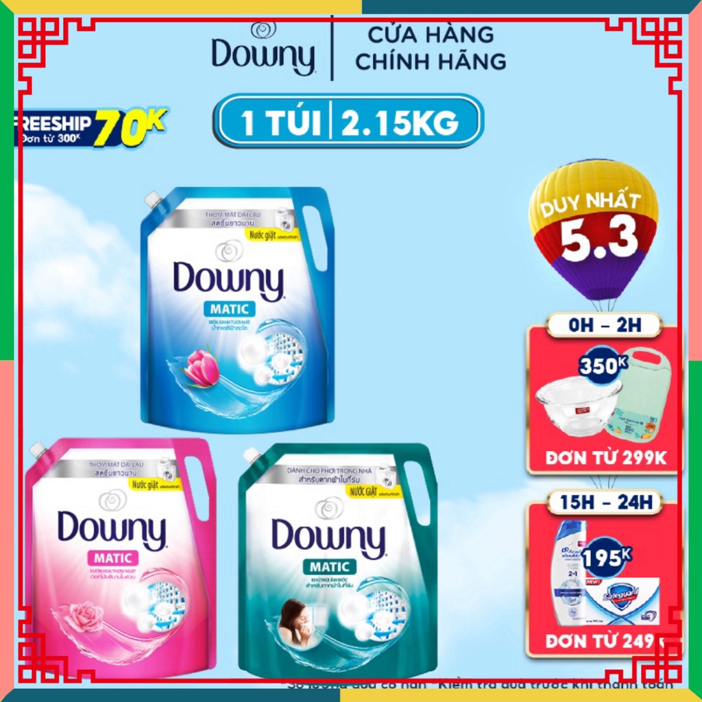 Nước giặt Downy Matic túi 2,15kg (MỚI) ( Đại lý Ngọc Toản)