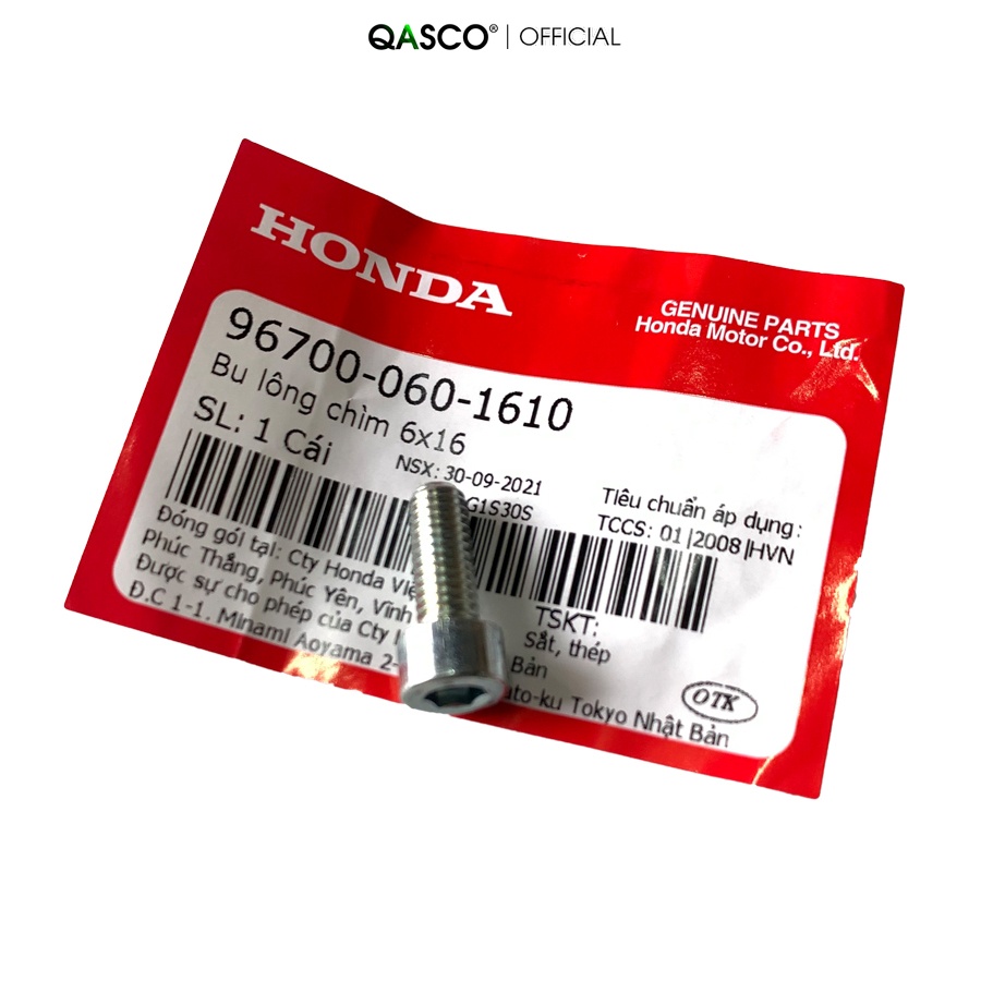 Bu lông chìm HONDA Dream / Wave anpha / Alpha + / S nhập khẩu (6×16)  QA(967000601610) _( 315)
