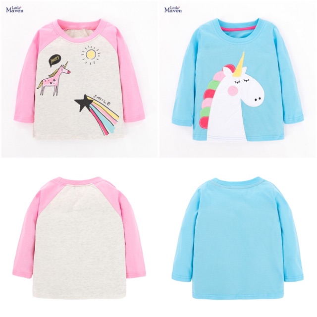 Áo cotton dài tay ngựa pony Little Maven 2-7Y