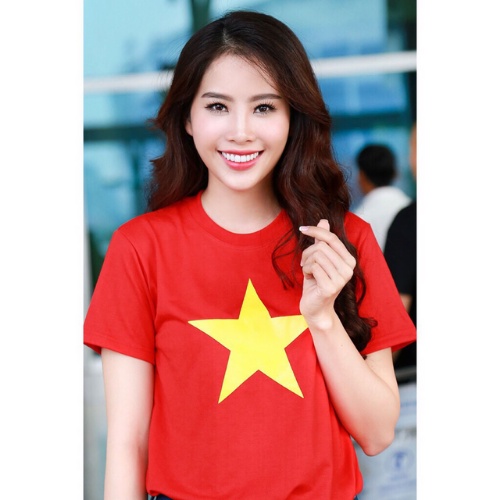 Áo thun cờ đỏ sao vàng Việt Nam chất cotton dày mịn co giãn 4 chiều in decal nhiệt đủ size- Tâm An Sports
