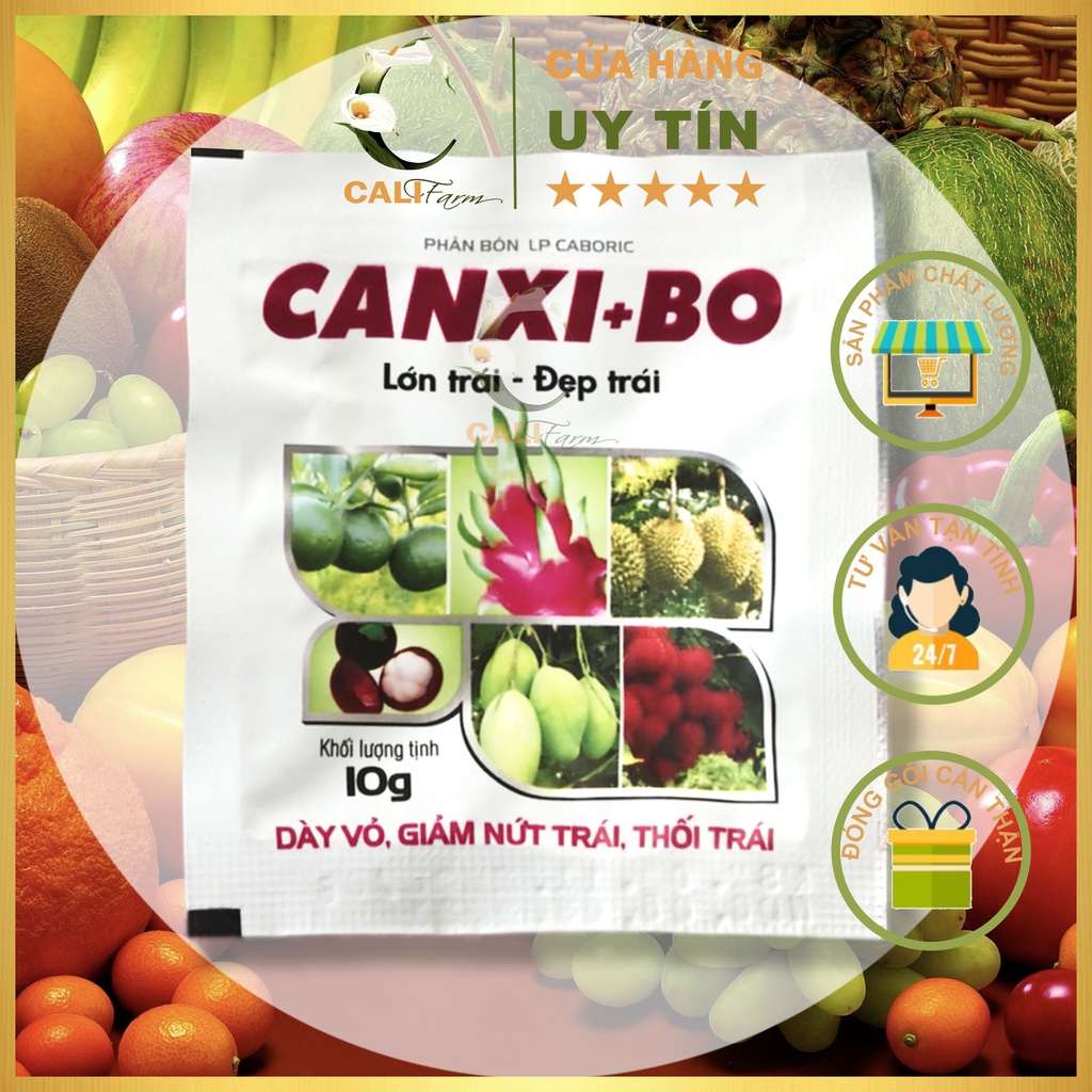 Phân dinh dưỡng Canxi Bo viên 10g lớn trái, chống rụng hoa-trái non