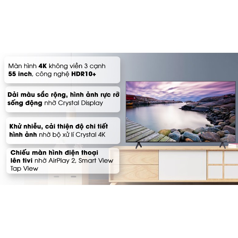 Smart Tivi Samsung 4K 55 inch UA55TU7000KXXV (Miễn phí giao tại HCM-ngoài tỉnh liên hệ shop)