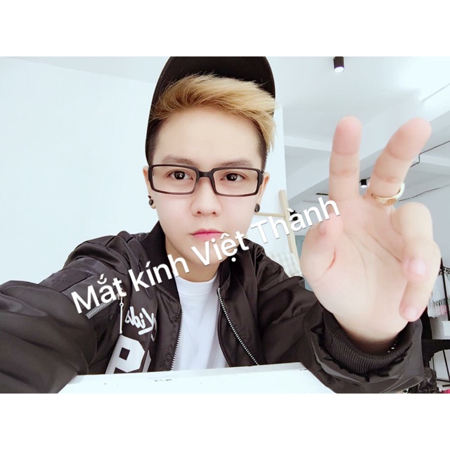 Kính vuông đẹp hot boy gọng vuông dẻo lắp được cận viễn loạn
