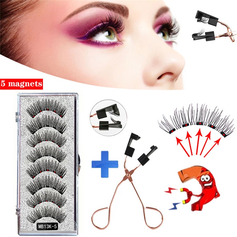 Set 5 Lông Mi Giả Từ Tính Kèm 8 Cặp Lông Mi Giả Tự Nhiên Từ Tính Và 8 Cặp Lông Mi Giả Tự Nhiên