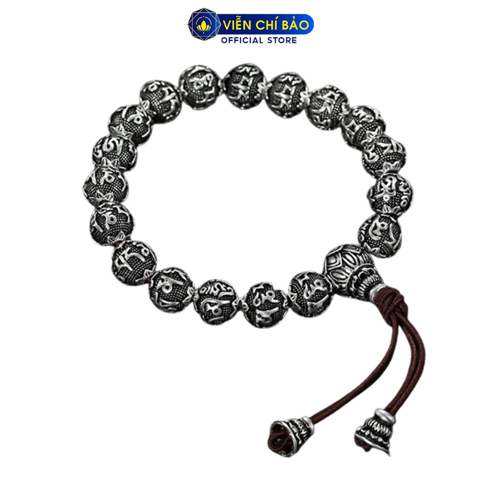 Vòng tay bạc nữ Om Mani Padme Hum Liên Tử tâm bạc Thái 925 thời trang phụ kiện trang sức nữ Viễn Chí Bảo L100052