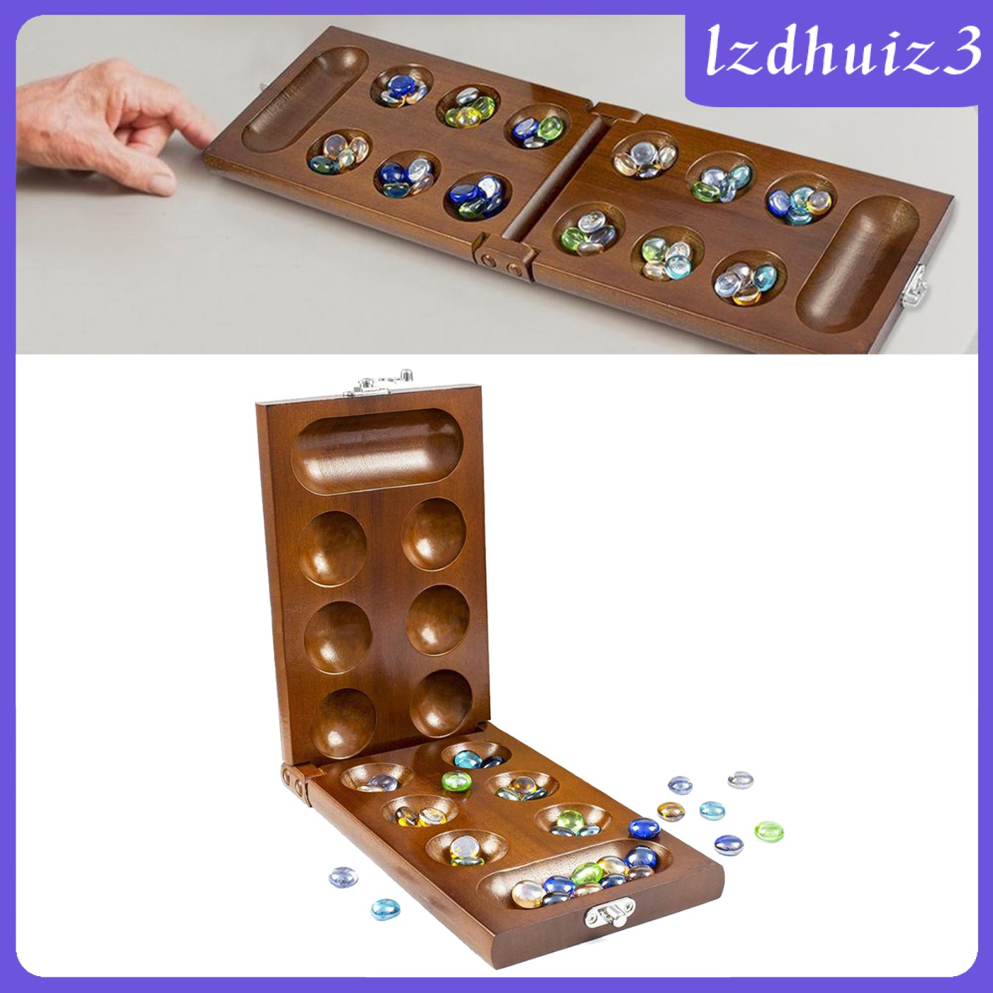 Bộ Trò Chơi Mancala Chiến Lược Bằng Gỗ Cho Trẻ Em Và Người Lớn