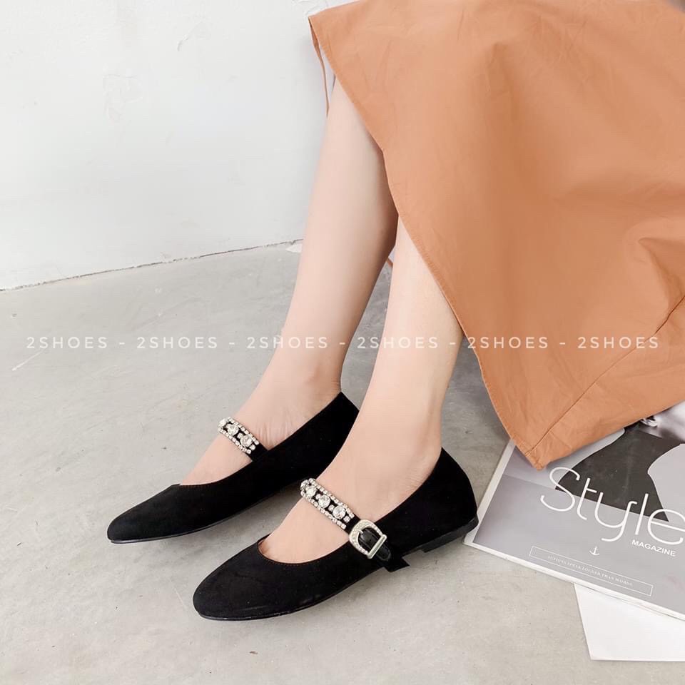 GIÀY BỆT MŨI TRÒN QUAI NGANG ĐÍNH HẠT NGỌC | BigBuy360 - bigbuy360.vn