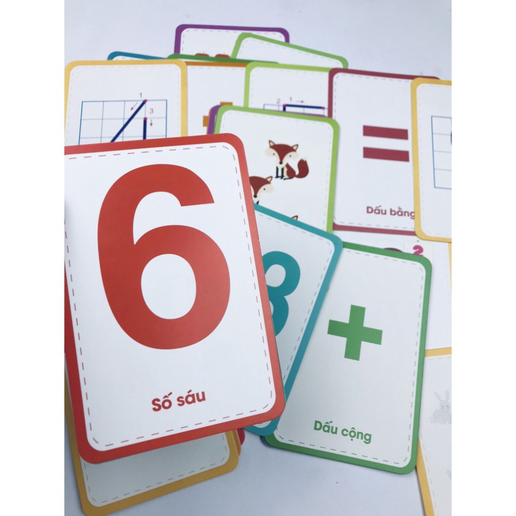 bé học toán Bộ thẻ Flash card dành cho trẻ 4-6 Tuổi_ Bộ thẻ bé học toán ( Khổ Lớn)