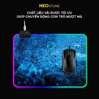 Tấm Lót Chuột RGB, Bàn Di Chuột Viền Đổi Màu Dải Ngân Hà Galaxy | Kích thước 35x25