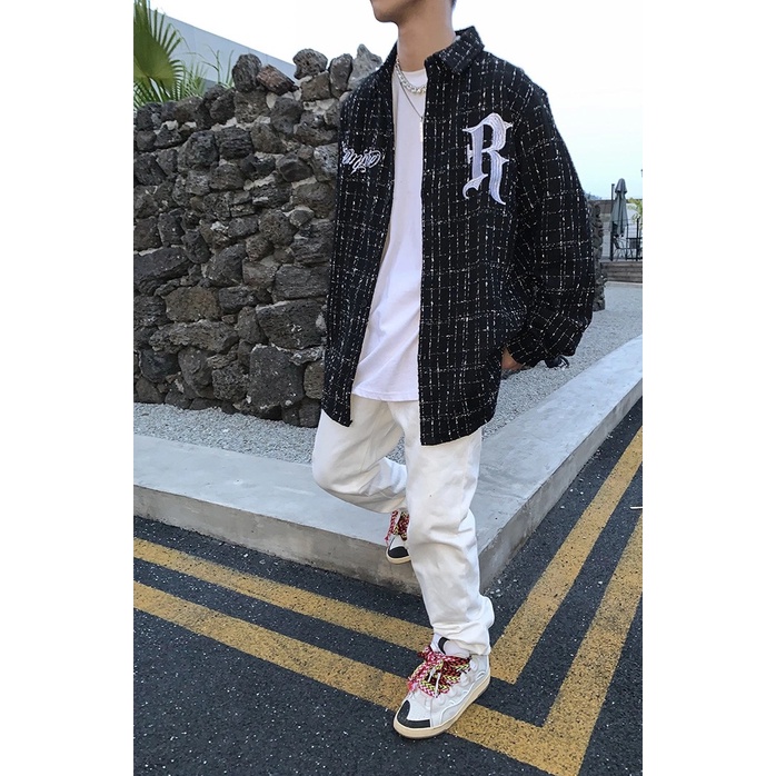 Áo khoác sơ mi caro tay dài thời trang cho nam