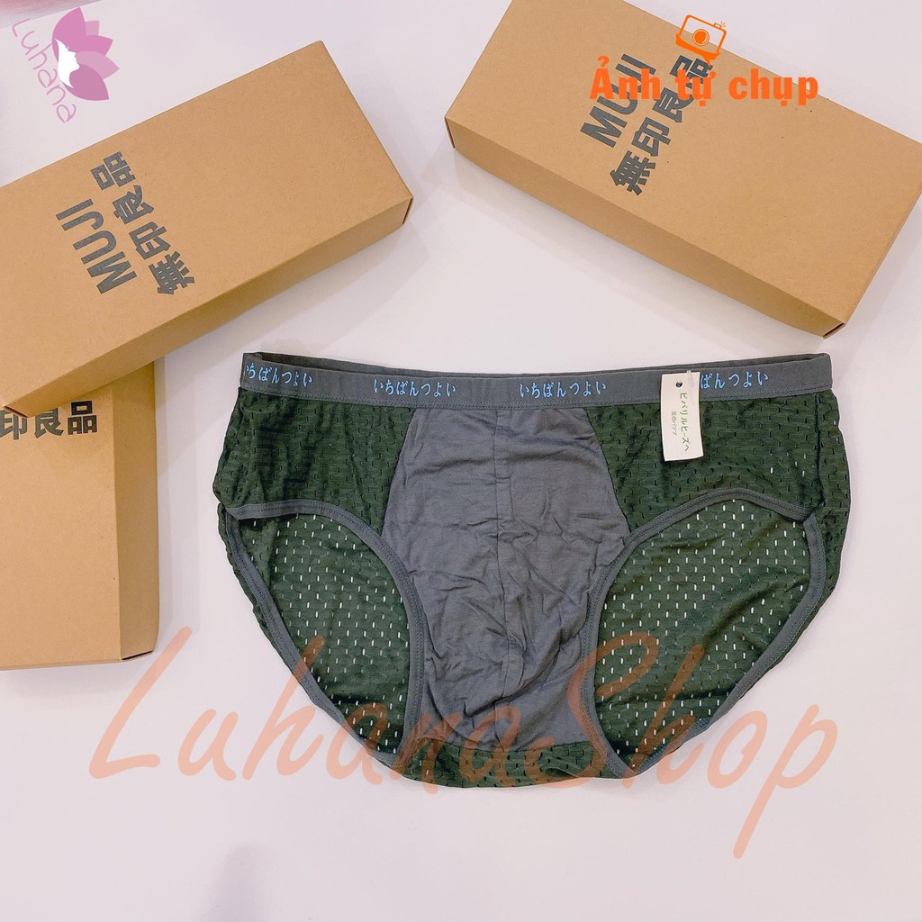 [HỘP 5 QUẦN] Quần lót nam lưới thông hơi thun lạnh hàng muji xuất nhật cao cấp