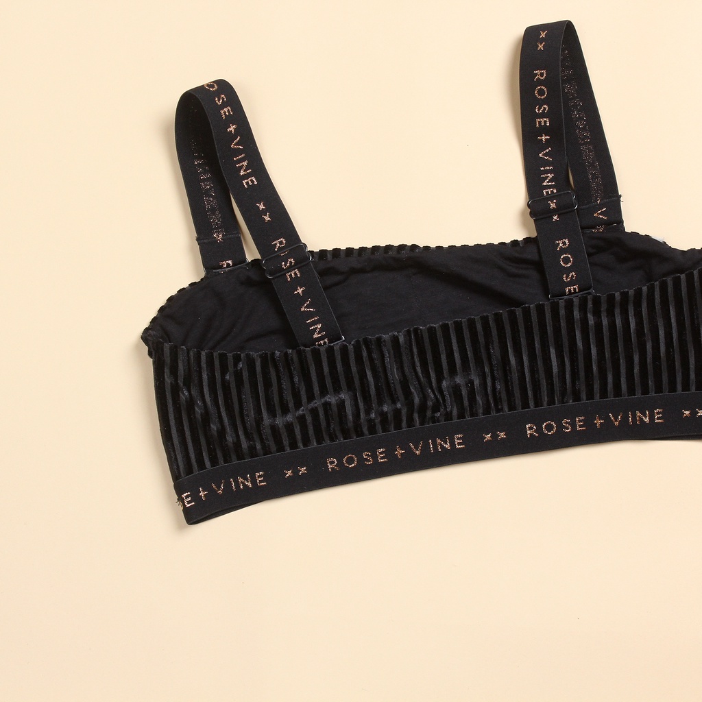 Áo ngực nhung đen quây ngang R+V xuất xịn JB80