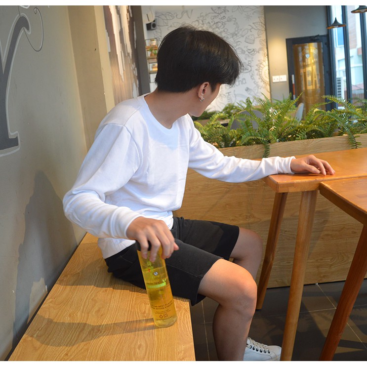 Áo thun Tay dài Sweater in White - Giá sỉ Unisex