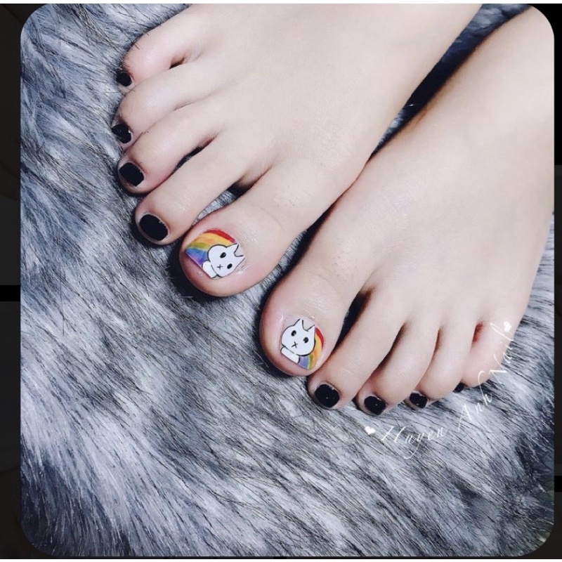 Nailbox Bộ 24 móng chân giả dễ thương nhẹ nhàng giá rẻ kèm keo dũa