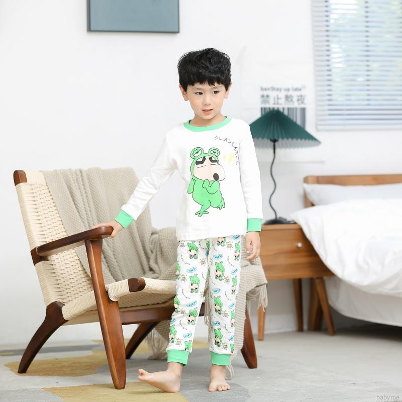 Set đồ ngủ 2 món gồm áo dài tay + quần dài in họa tiết hoạt hình cho cho bé trai/ bé gái