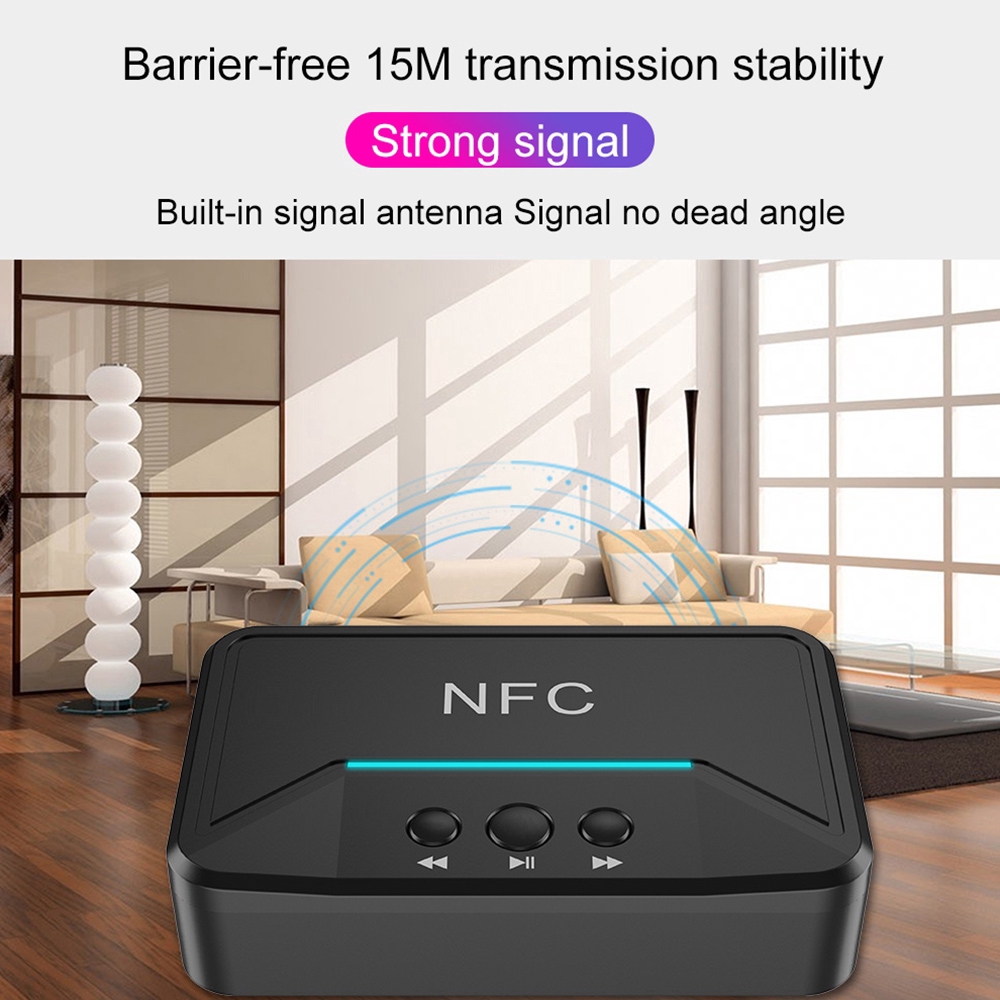 Thiết bị thu âm thanh BT200 NFC Bluetooth 5.0 không dây RCA giắc 3.5mm cho loa ô tô c