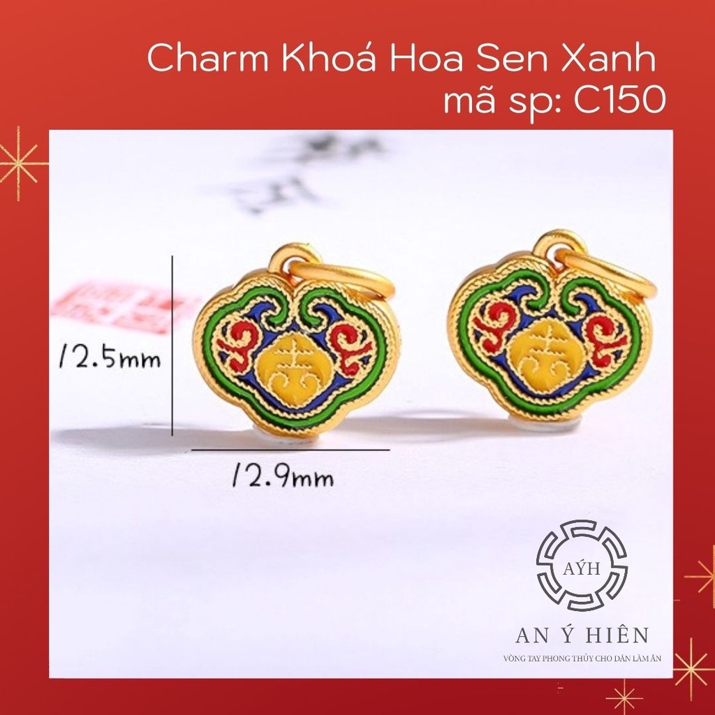 Charm Khóa hoa sen xanh #C150 ( An Ý Hiên)