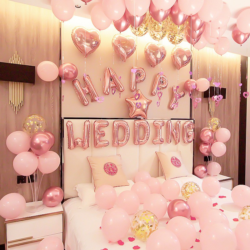 Bóng Chữ Happy Wedding Trang Trí Phòng Cưới , Phòng Tân Hôn