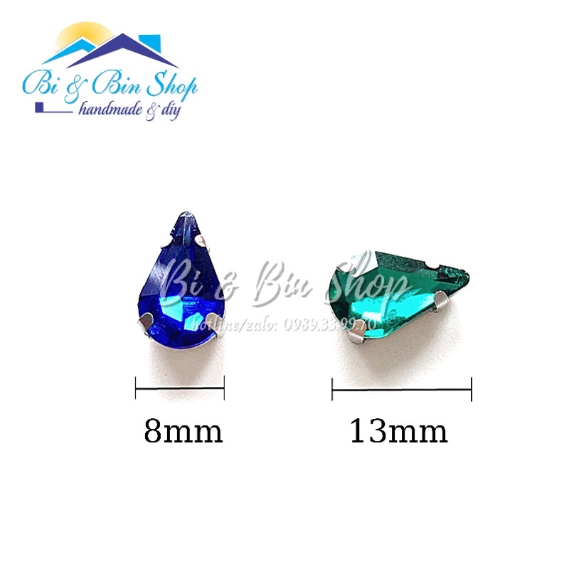 30 Viên Đá Đế Giọt Nước 8x13mm Đính Kết Trang Phục Thời Trang