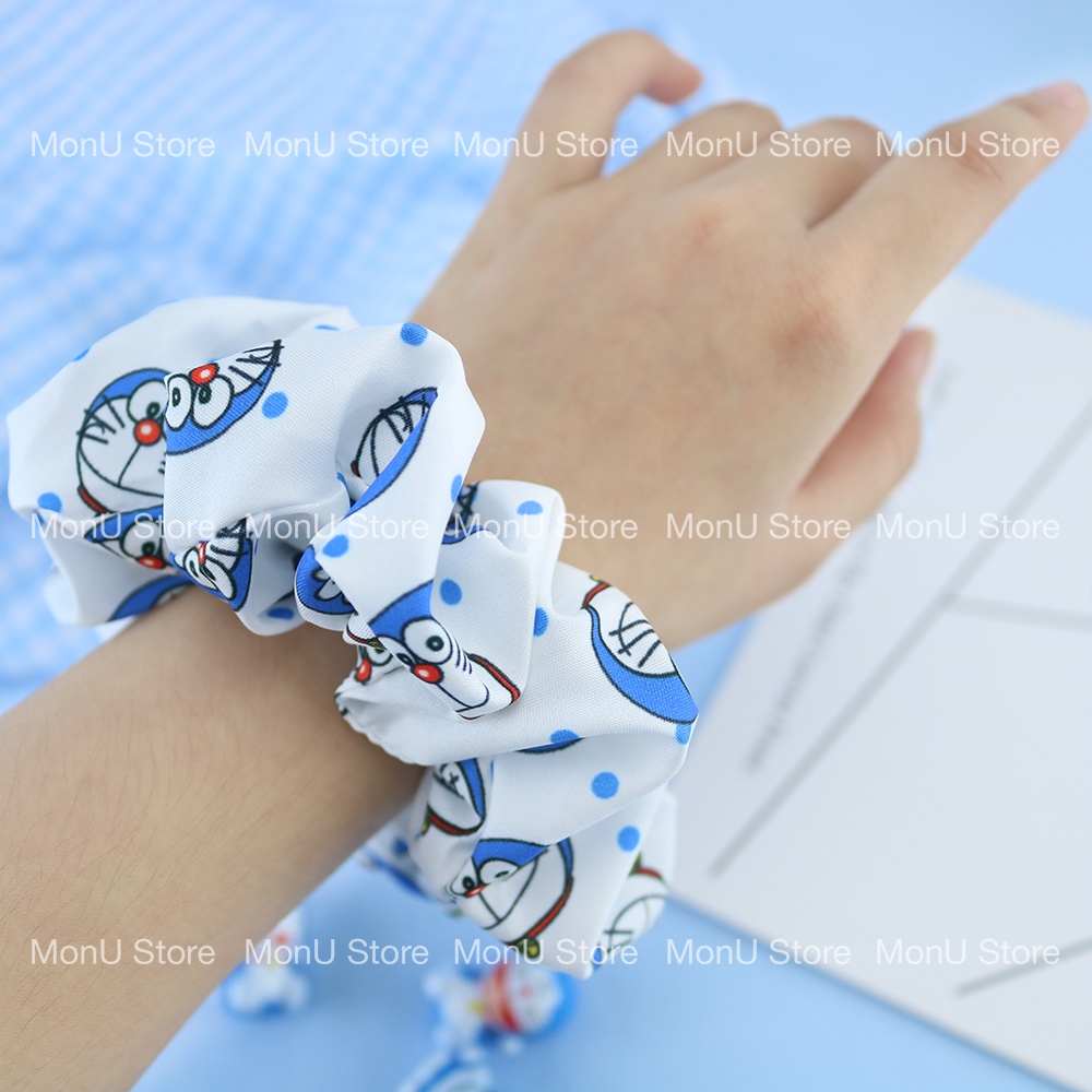 Cột tóc scrunchies vải hình DORAEMON DOREMON dễ thương cute