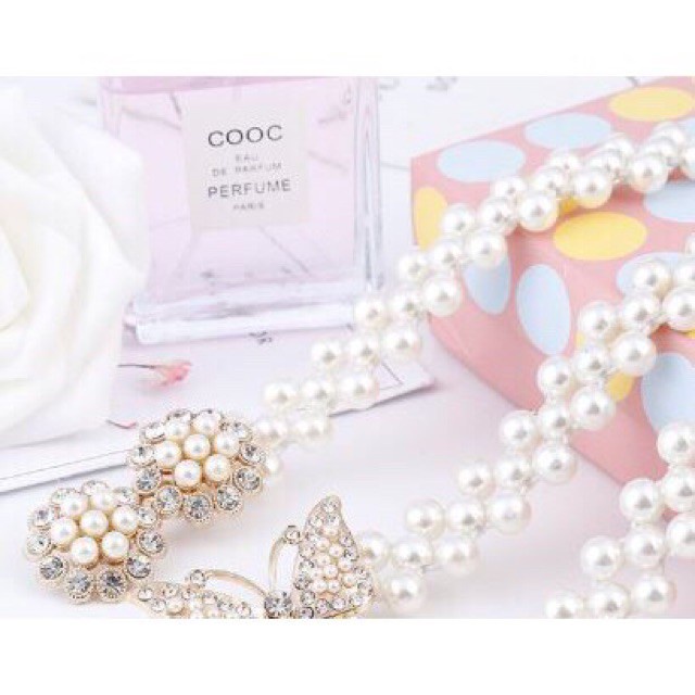 DÂY ĐAI VÁY ĐÍNH NGỌC TRAI NHỰA  / THẮT LƯNG CHO NỮ MẶT ĐÁ