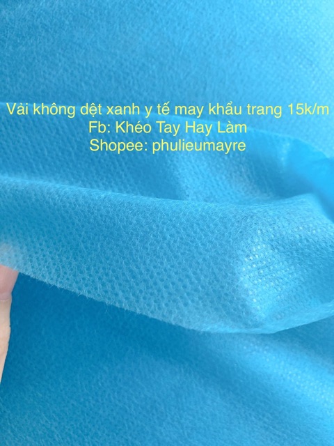 5m Vải không dệt may khẩu trang - Màu: Xanh/Trắng/Đen