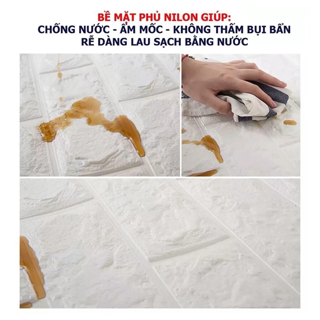 Xốp Dán Tường 3D Giả Gạch Chống Ẩm Cách Nhiệt 70x77cm Dày 3,5mm | BigBuy360 - bigbuy360.vn