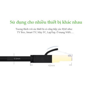 Cáp mạng 2 đầu đúc bọc hợp kim cat7 utp dài 1m ugreen nw107 11268