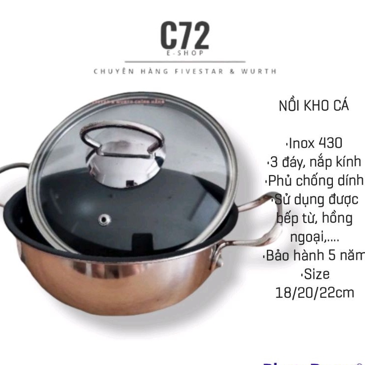 Nồi kho cá chống dính bếp từ