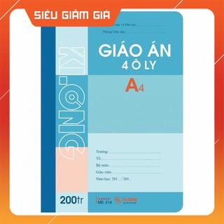 Vở giáo án 4 ô ly KLong - 200 trang; Ms 314 (T4) - sỉ ib