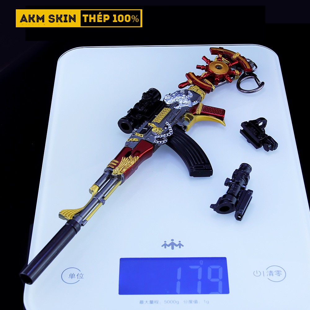 Mô Hình PUBG AKM Skin Hải Tặc Tặng Kèm 3 Scope Và Kệ Trưng Bày 19cm