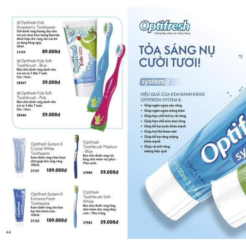 Kem đánh răng Optifresh hơi thở thơm cả ngày 