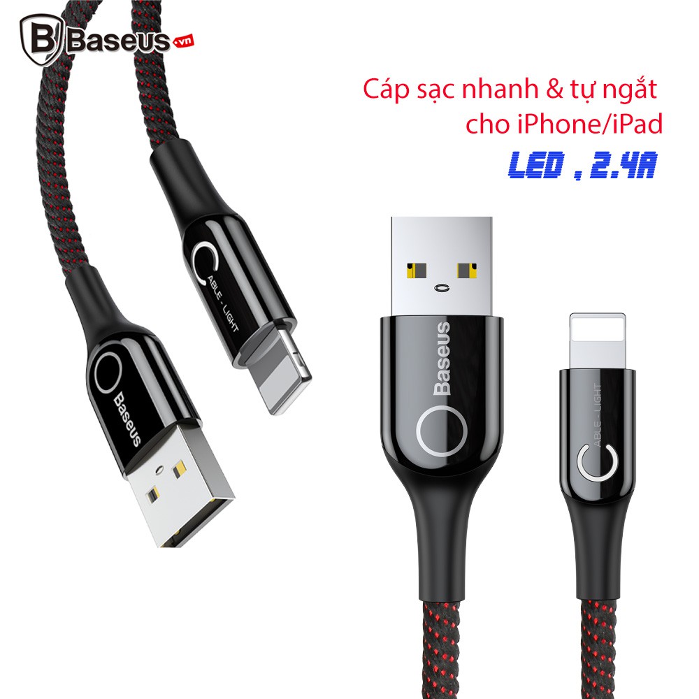 Cáp Sạc nhanh Baseus Tự Ngắt Chính Hãng IPhone/ IPad - Bảo hành 6 tháng