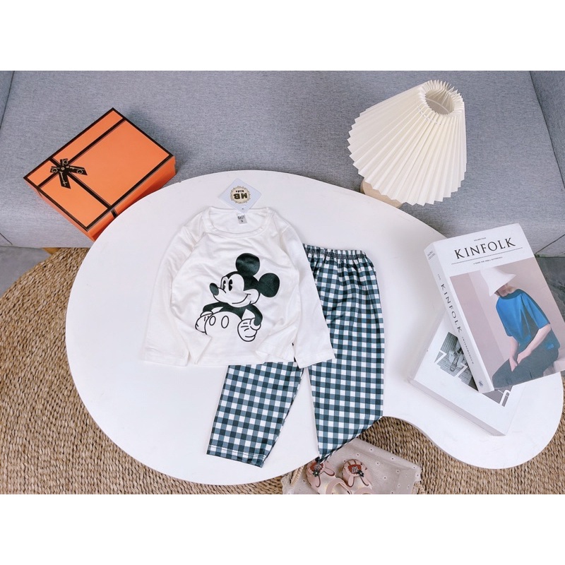 Bộ Đồ Thun Lạnh Dài Tay Bé Trai, Bé Gái 8-20kg Chất Co Giãn Hình Ép 3D Không Bong - AN.KID