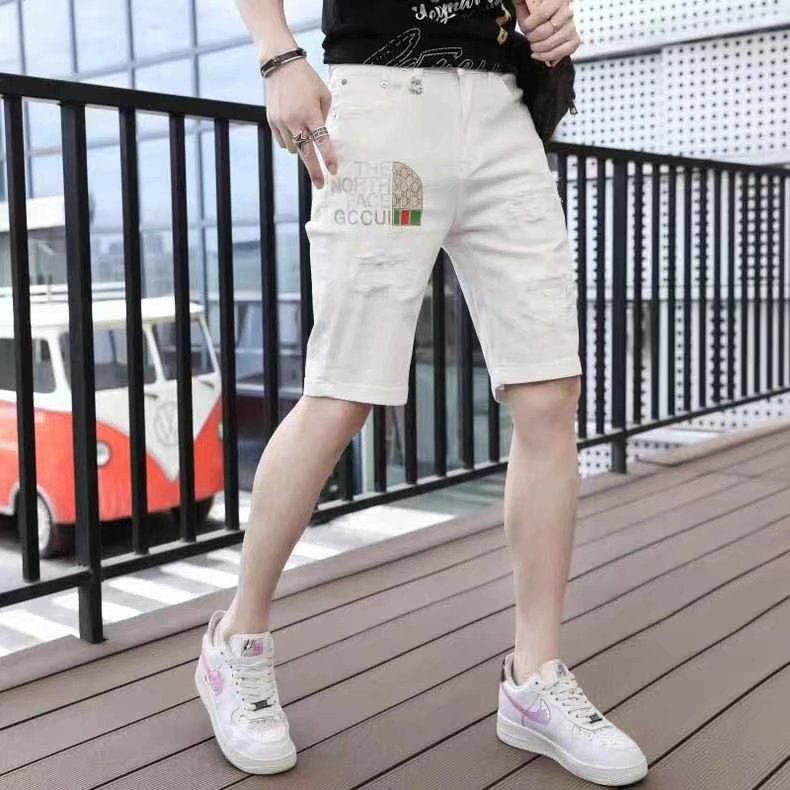Quần Short Jean Rách Màu Trắng Co Giãn Mẫu Mới 2022 Thời Trang Mùa Hè Cho Nam