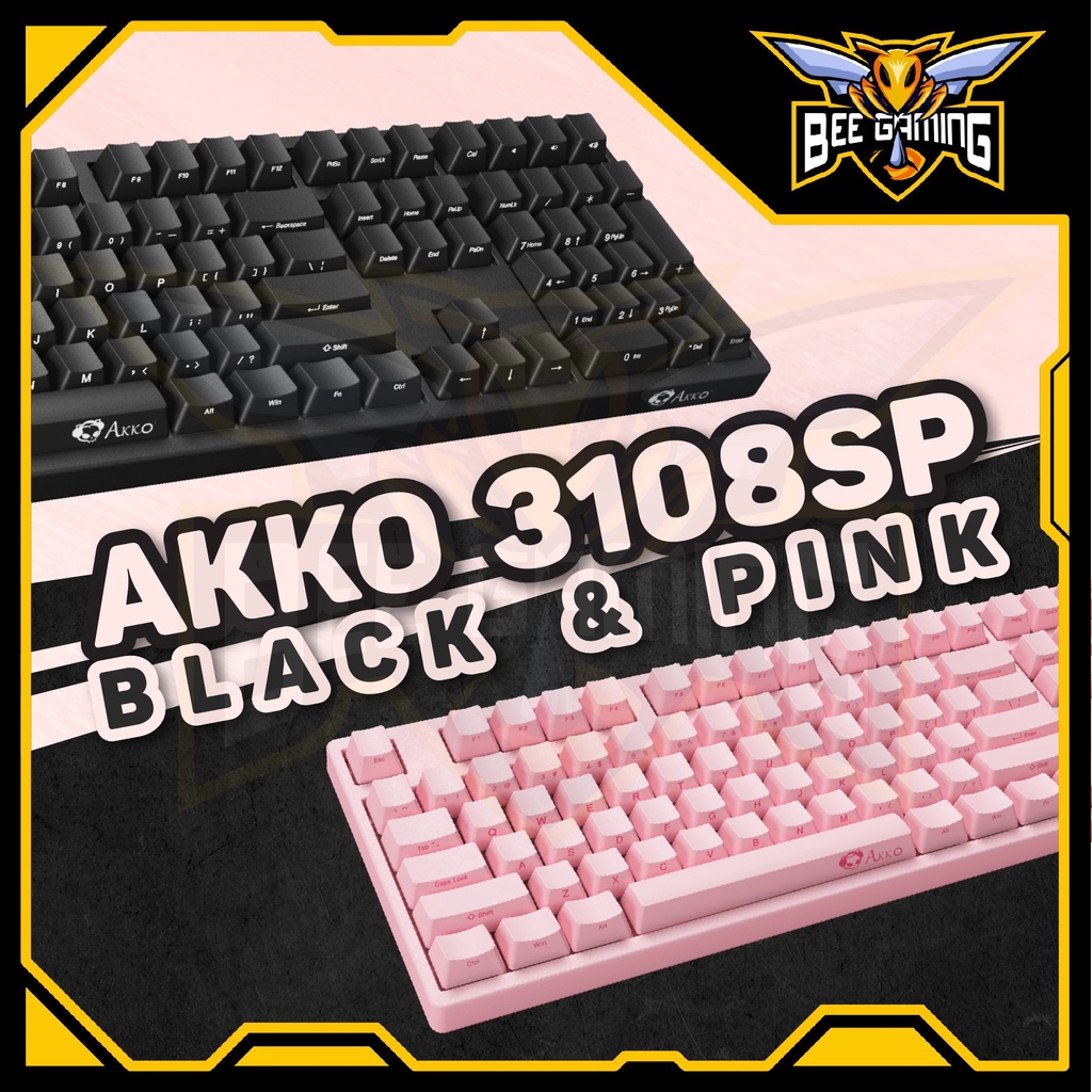 Bàn phím cơ AKKO 3108sp Black Pink | AKKO v2 Switch | Chất liệu PBT DoubleShot
