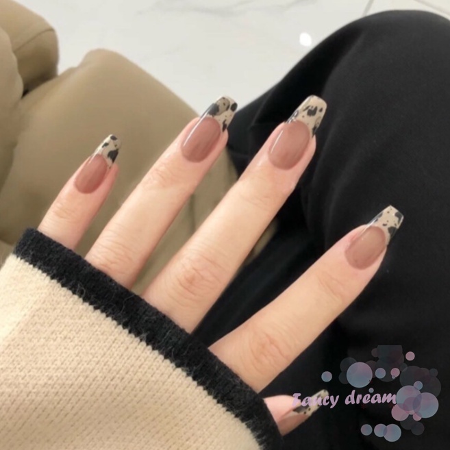 Set 24 móng tay giả thiết kế thời trang xu hướng có keo dán nhiều mẫu mã tùy chọn