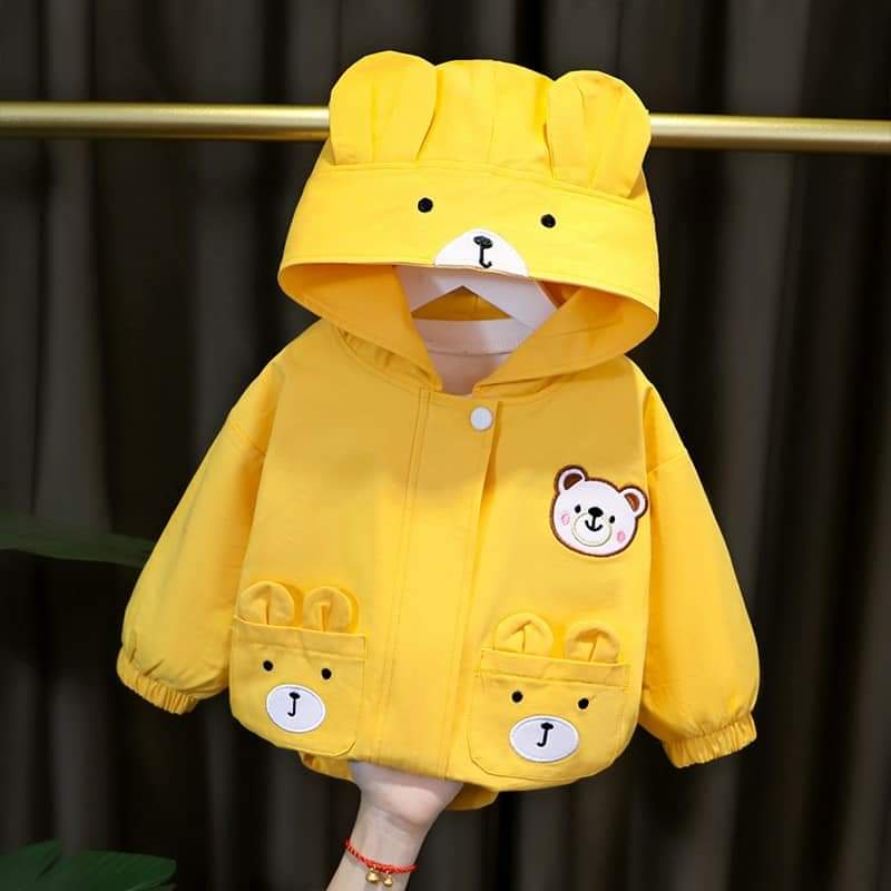 TẾT 2024: ÁO GIÓ TAI GẤU LÓT NỈ có mũ cho bé 10-23kg