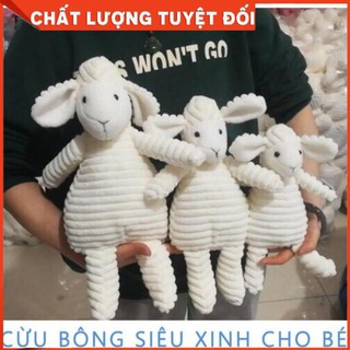Thú nhồi bông Cừu bông, voi xám, thỏ trắng, thú chíp - Thú bông đáng yêu cho bé dùng thay gối ôm cùng bé ngủ - 2X MART