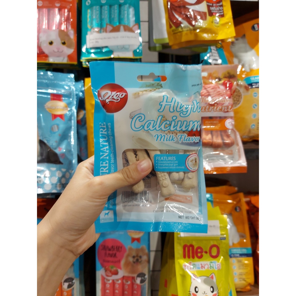 Xương gặm Orgo - Xương gặm sạch răng, giảm stress cho chó đủ vị bò, sữa, phô mai, bạc hà - Gói 90g