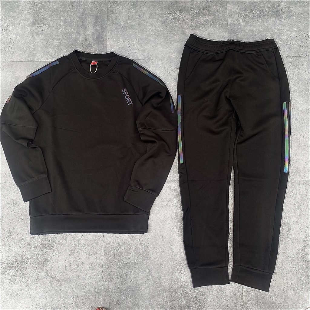 Bộ thê thao nam, Bộ đồ nỉ nam sport cổ tròn, Bộ đồ nam dài tay - PANDO BD02