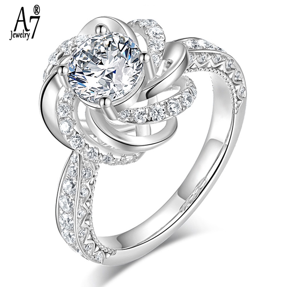 Nhẫn đeo ngón tay hai lớp đính đá moissanite nhân tạo trang trí thời trang dành cho nữ