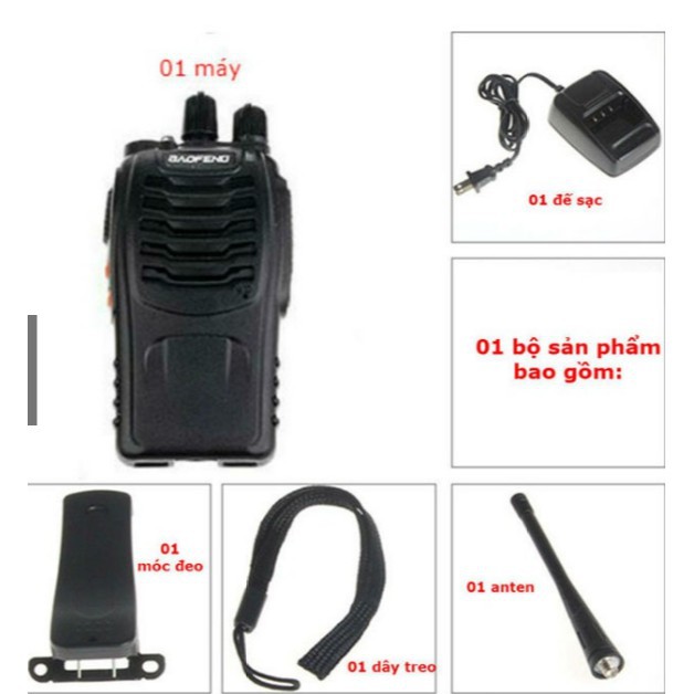 1 CẶP 2 BỘ ĐÀM BAOFENG 8886 / BF800S 16 kênh