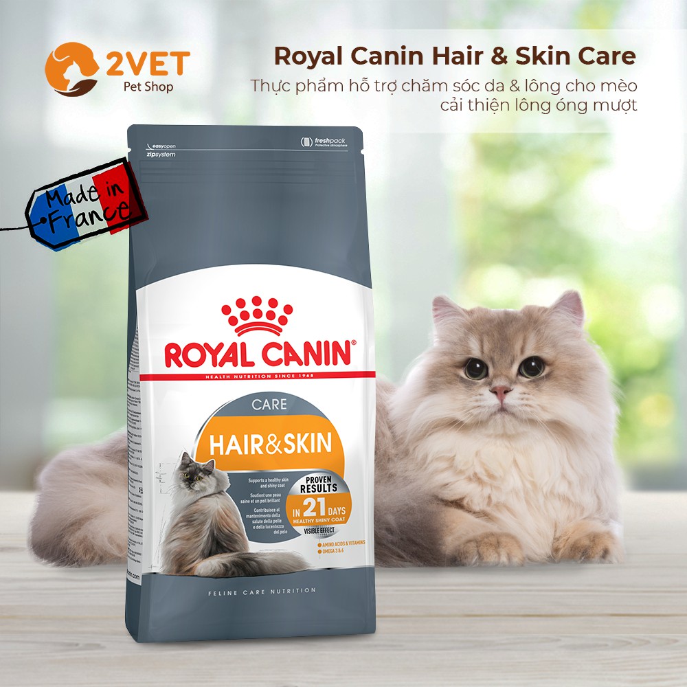 Thức Ăn Cải Thiện Da Và Lông Cho Mèo Royal Canin Hair &amp; Skin Care - Gói 400g - Thực Phẩm Nhập Khẩu Chính Hãng