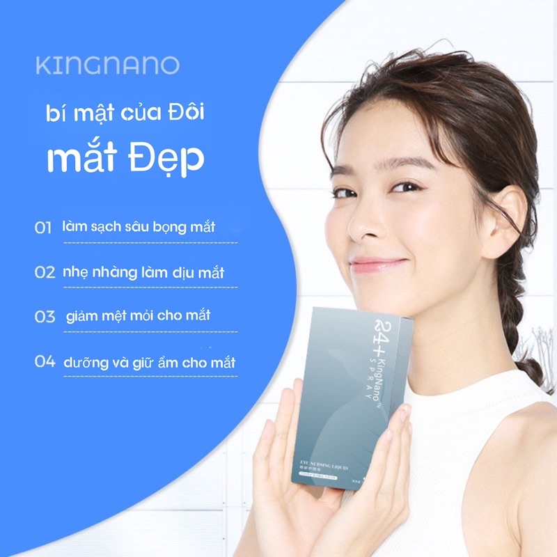 Nước Rửa Mắt 24+KINGNANO 260ml giảm cay mỏi khô mắt.