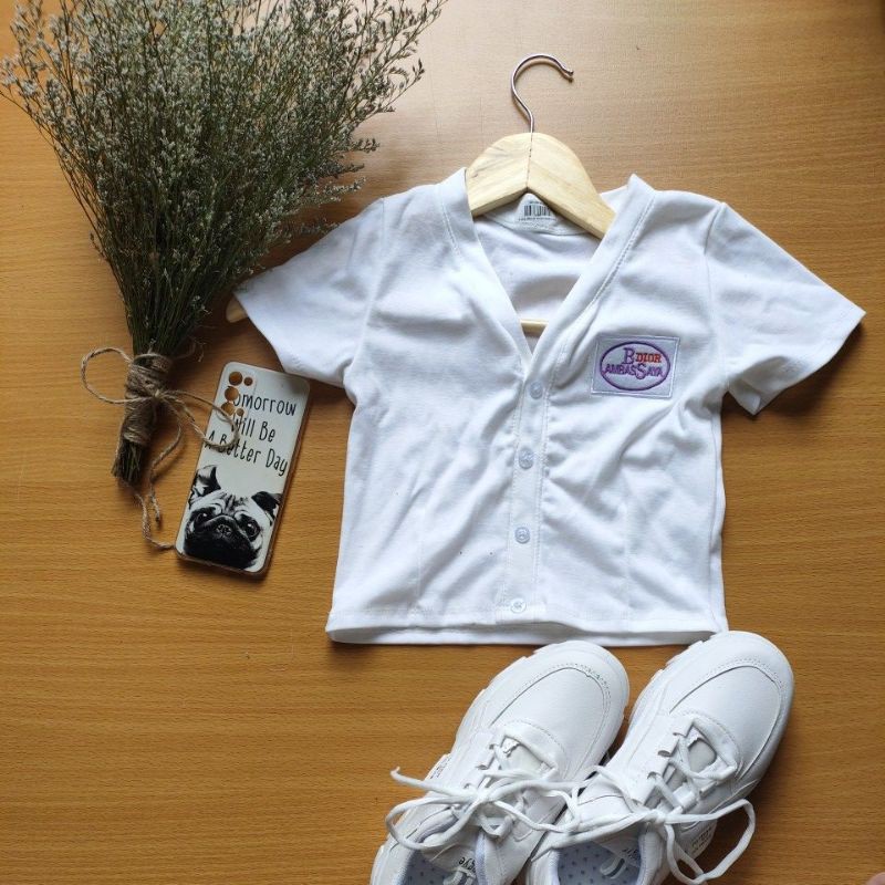 Áo croptop nữ ôm thêu logo