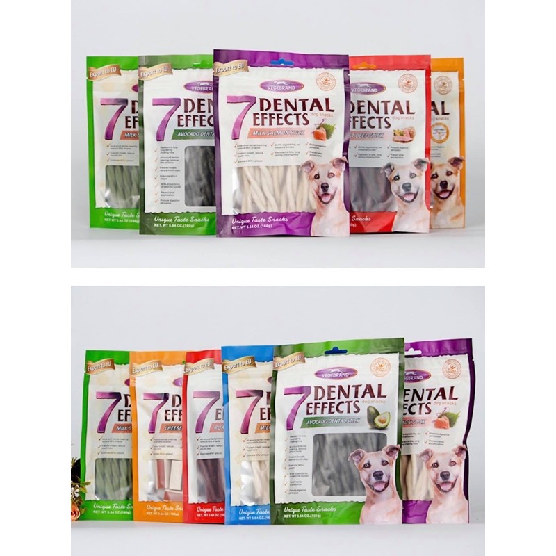Xương thưởng 7 DENTAL EFFECTS xương gặm cho chó gói160g